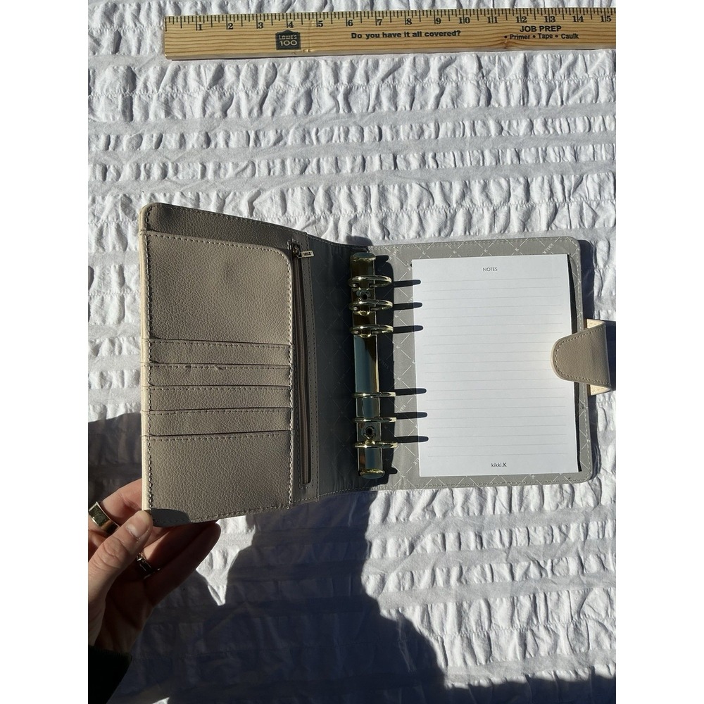 Cream Faux Leather Planner Notebook with Snap Closure - Picture 5 of 8